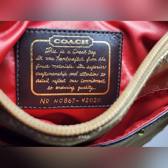 Coach Gold Metallic Signature C Crossbody *Cream/Gold* EUC - Picture 14 of 15